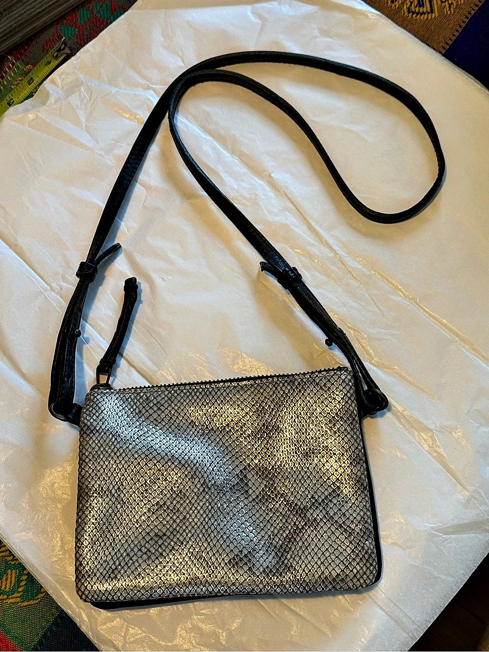 49 Square Miles Manuella Metallic Snake Leather Crossbody Bag